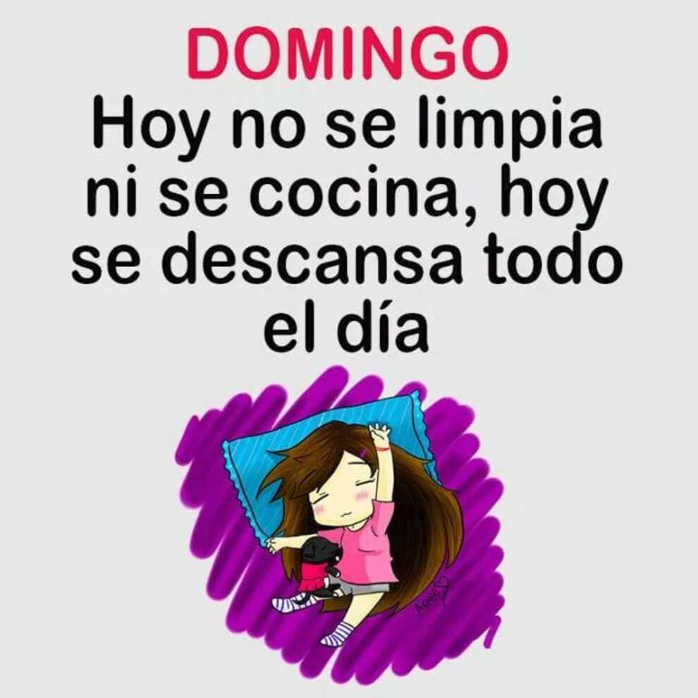 Domingo hoy no se limpia ni se cocina hoy se descansa todo el día