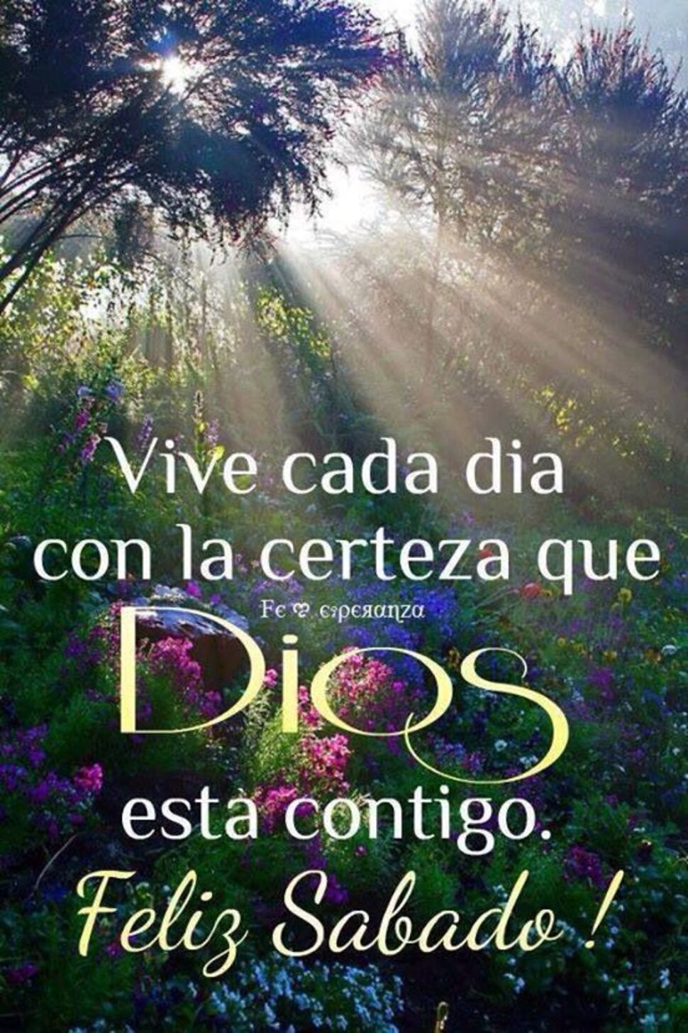 Vive cada Día con la certeza que Dios esta contigo Feliz Sábado