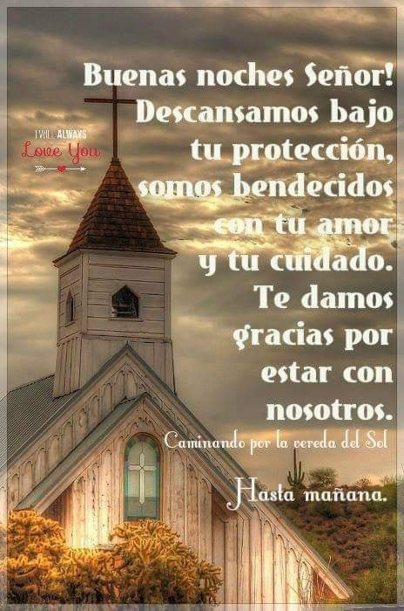 Buenas Noche Señor descansamos bajo tu protección